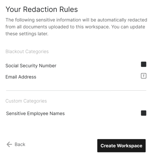Step 3 [Automation]Redaction-Rule-Workspace-Design