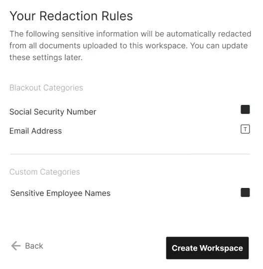 Step 3 [Automation]Redaction-Rule-Workspace-Design